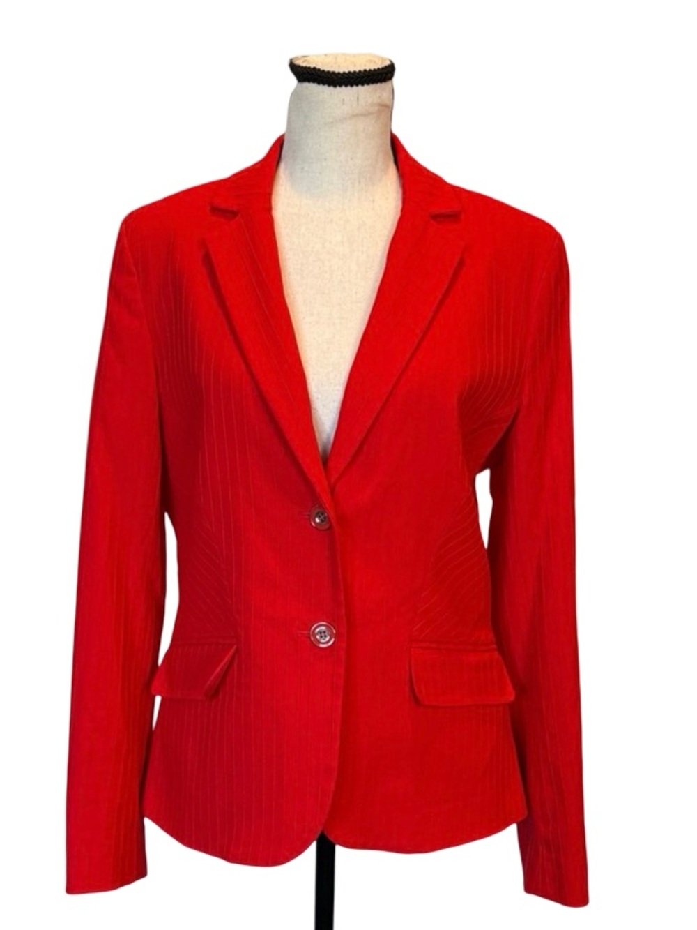 7th Avenue Design Studio New York & Company Women’s Red Ribbed Blazer Size 8